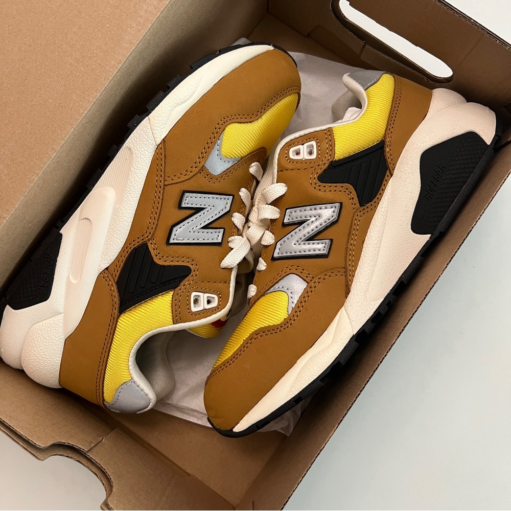 NIB New Balance 580 Brown/Yellow (MT580AB2) size US M5.5 / W 7